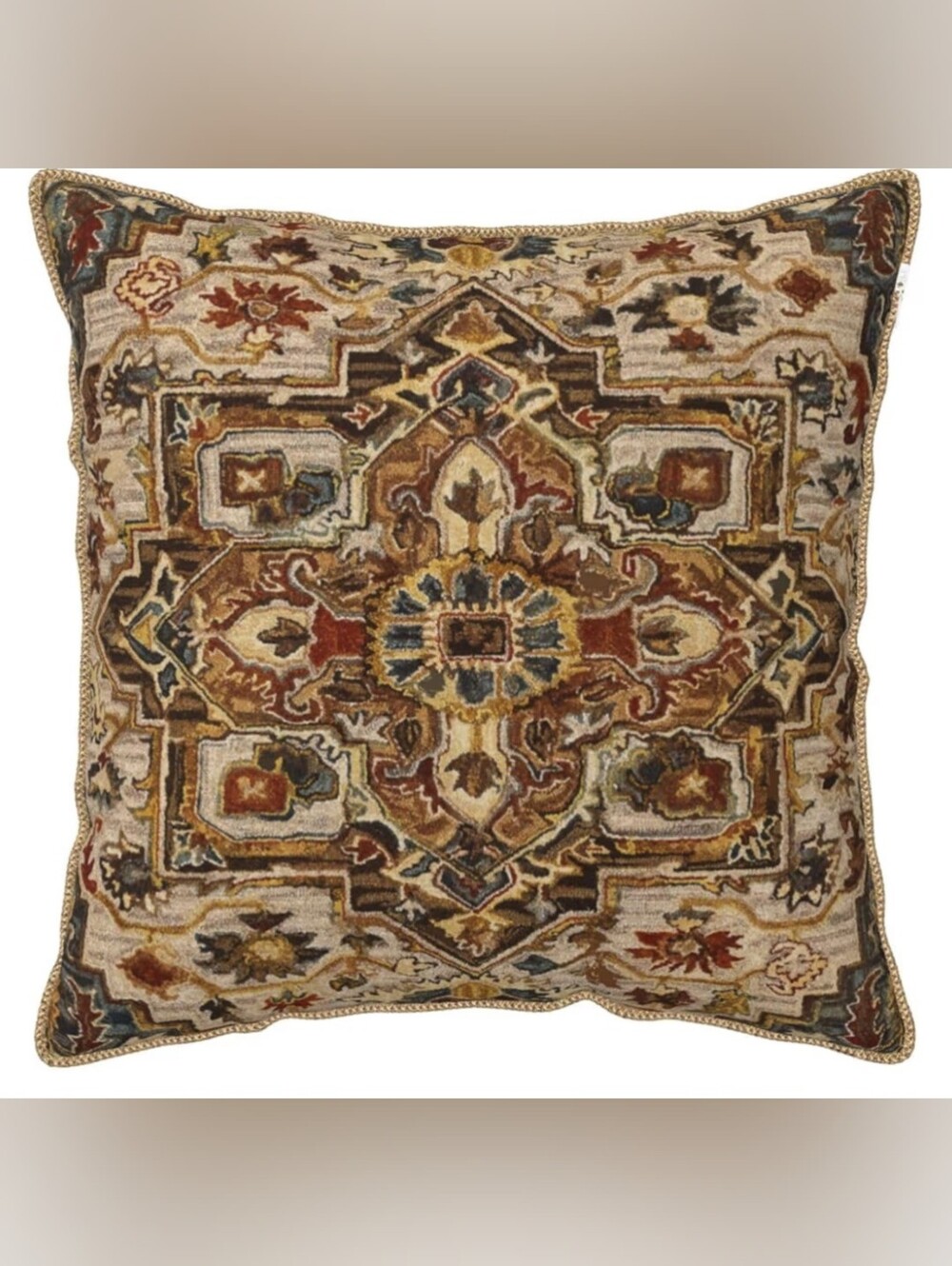 Terracotta Gold Vintage Velvet Pillow Covers 20x20 Inch Tan Brown Khaki Bohemian